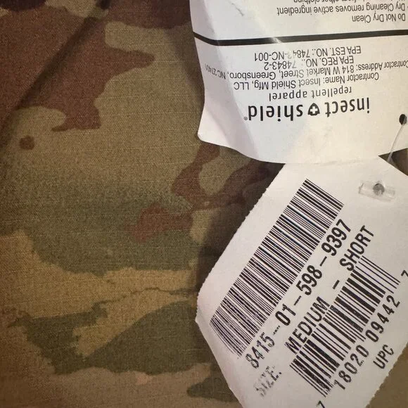 Air Force or Army OCP uniform with insect shield - Size Medium/Short